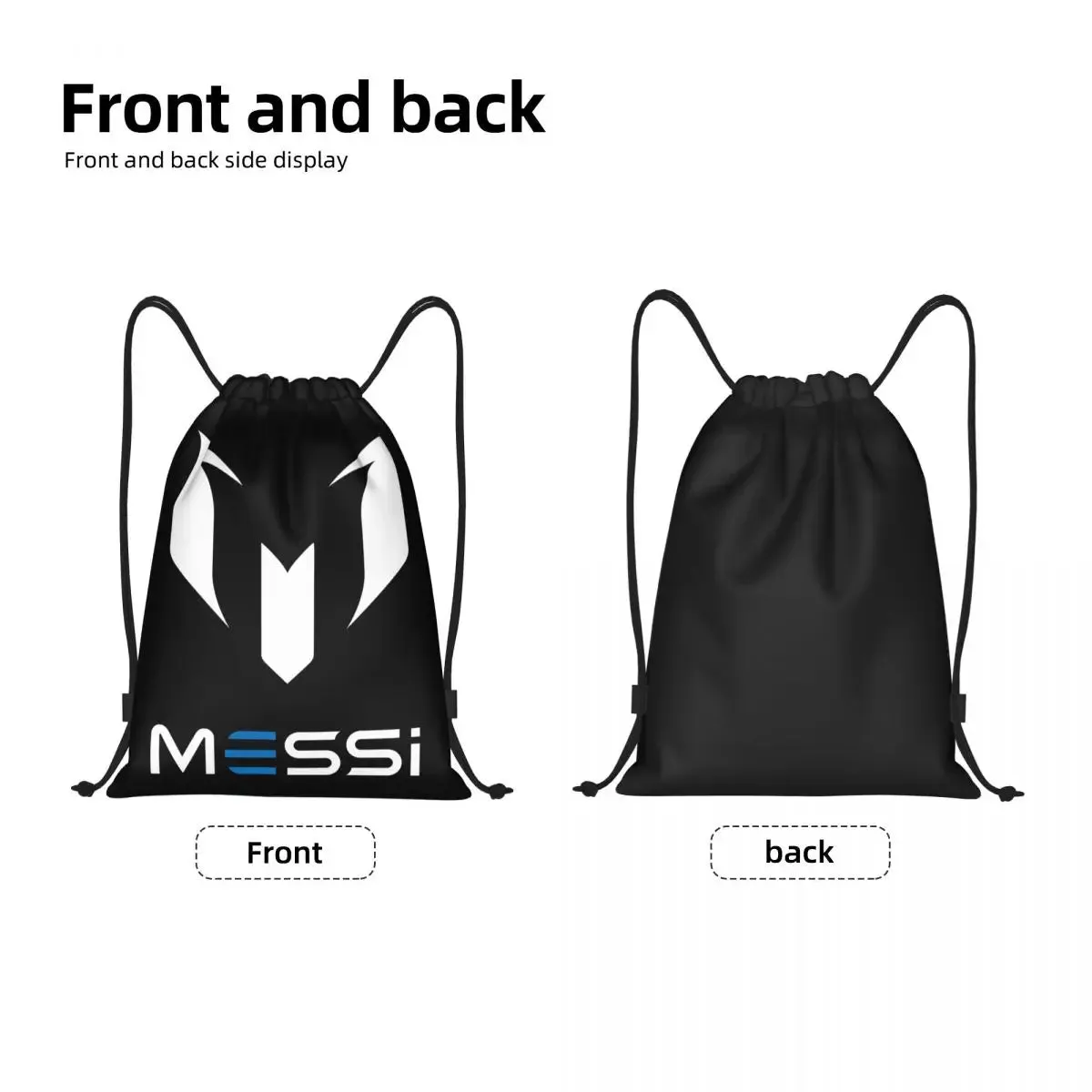 Messi 10 Football Drawstring Backpack Women Men Gym Sport Portable Training Bag Sack