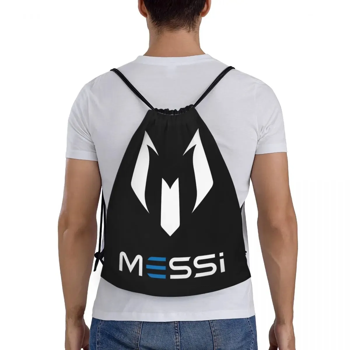 Messi 10 Football Drawstring Backpack Women Men Gym Sport Portable Training Bag Sack