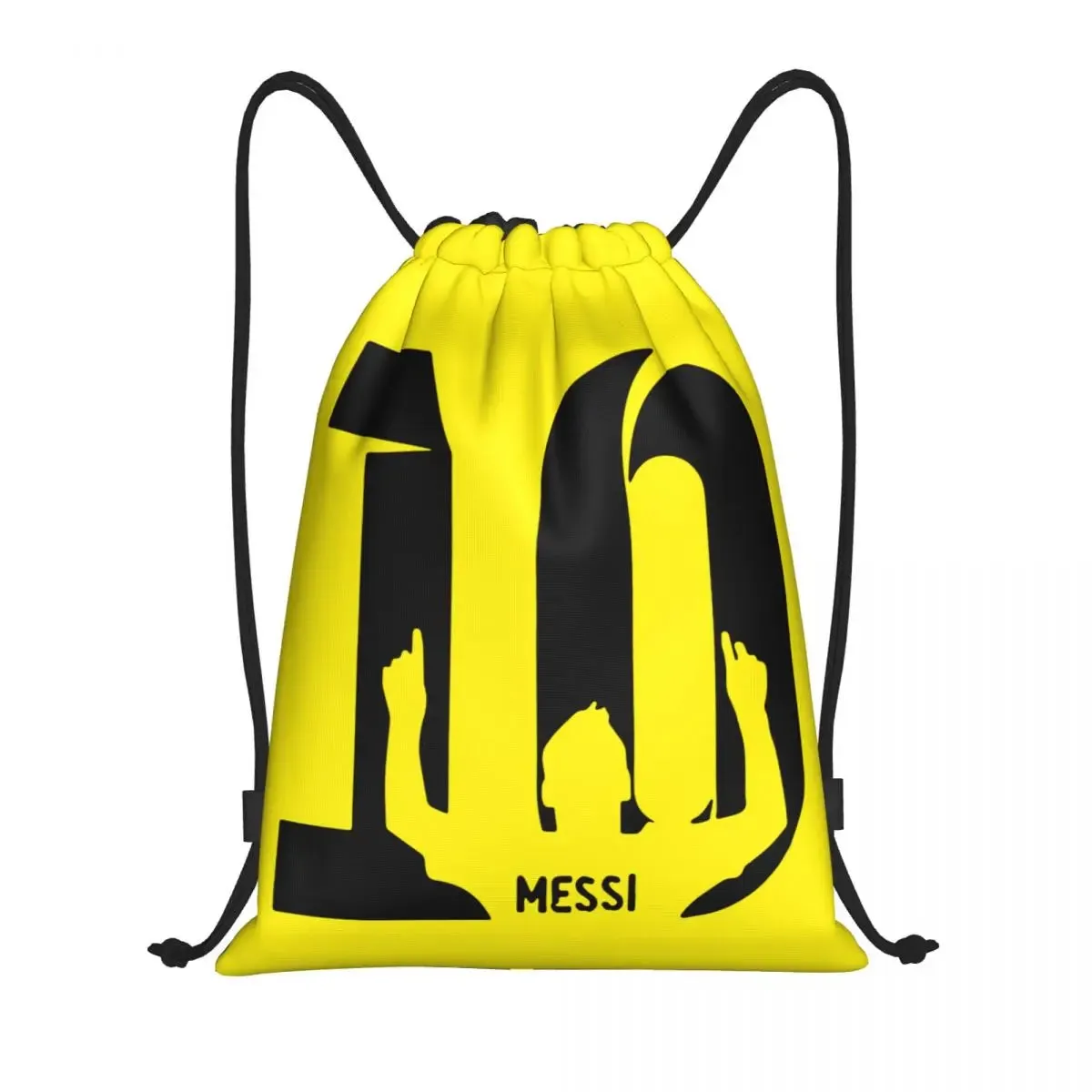 Messi 10 Football Drawstring Backpack Women Men Gym Sport Portable Training Bag Sack
