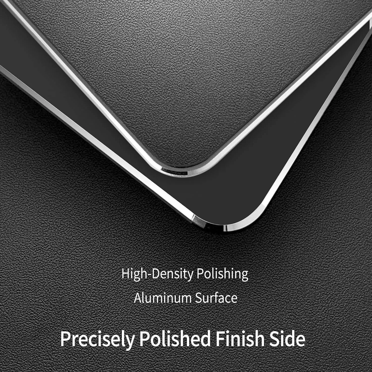 Metal Aluminum Mouse Pad, Office and Gaming Thin Hard Mouse Mat Double Sided Waterproof Fast and Accurate Control Mousepad for Laptop, Computer and PC,9.45 X 7.87 Inch,Black