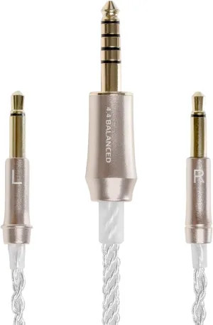 Meze Audio Mono 3.5mm to Balanced 4.4mm Silver-Plated Headphone Cable - 3.9ft.