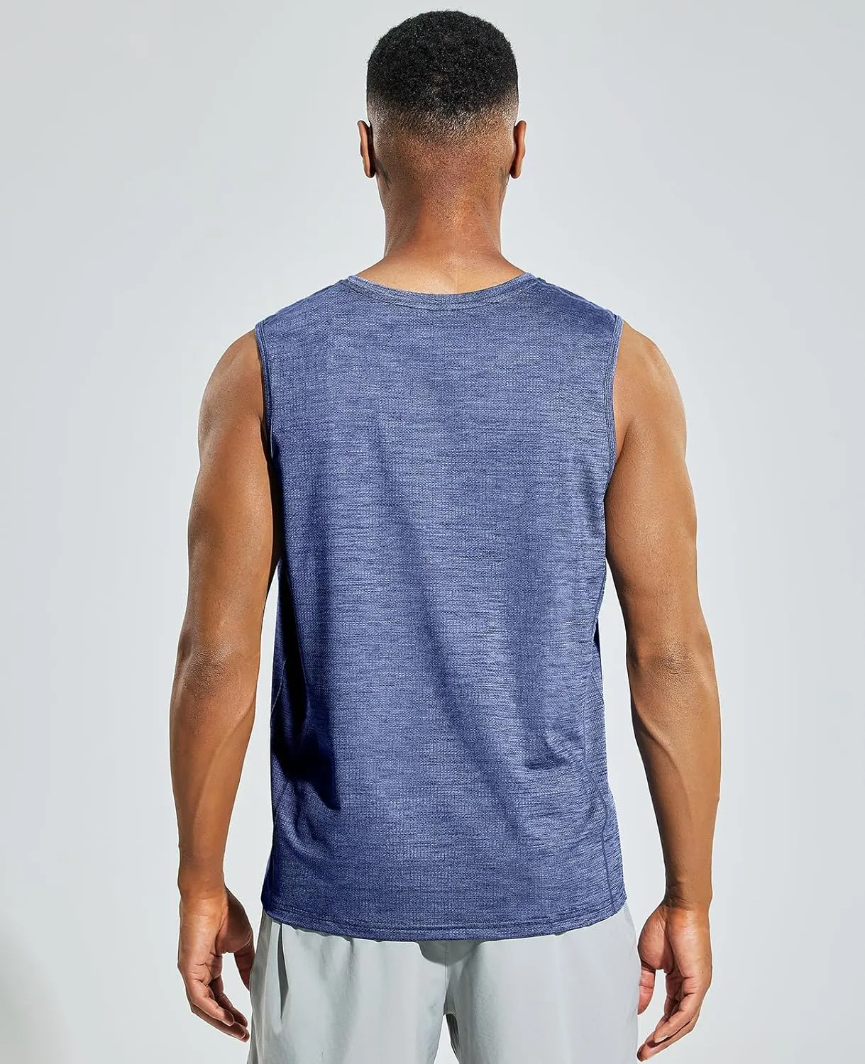 MIER Men’s Sleeveless Tank Top Dry Fit Workout Muscle Tee Shirt for Running Athletic Gym Sports Training, Moisture Wicking