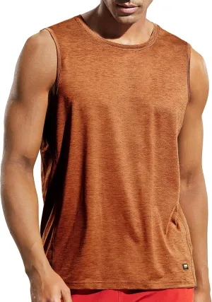 MIER Men’s Sleeveless Tank Top Dry Fit Workout Muscle Tee Shirt for Running Athletic Gym Sports Training, Moisture Wicking