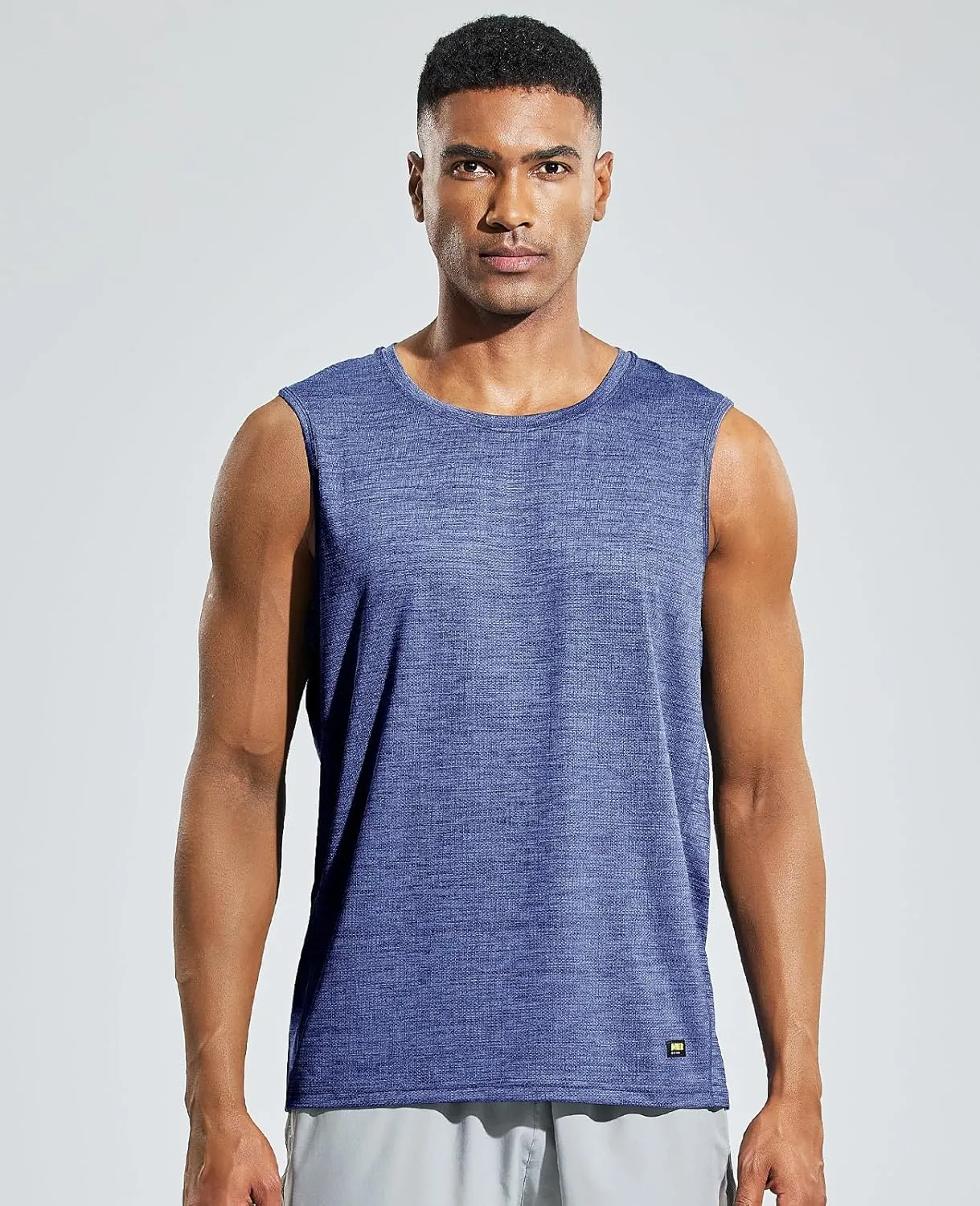 MIER Men’s Sleeveless Tank Top Dry Fit Workout Muscle Tee Shirt for Running Athletic Gym Sports Training, Moisture Wicking