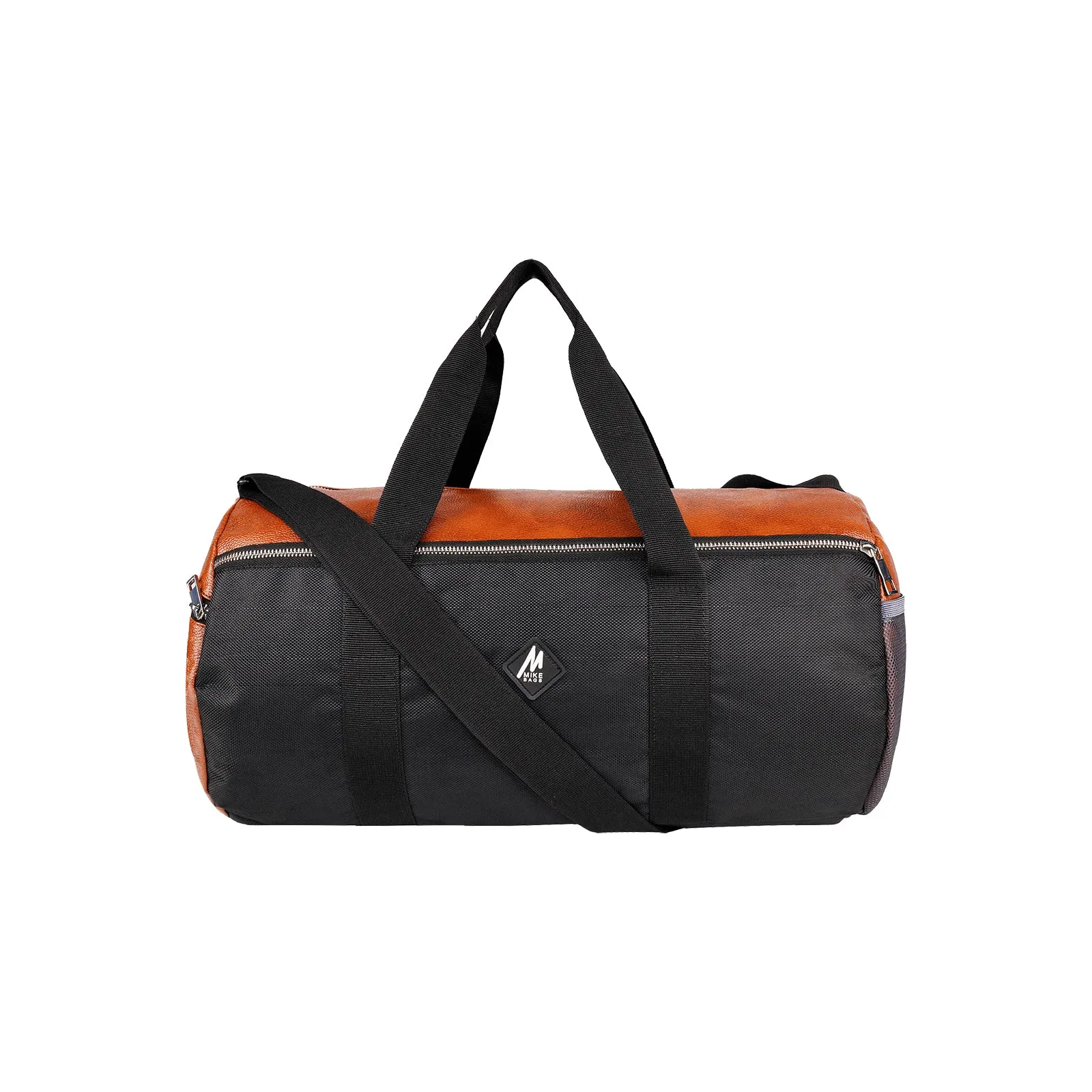 Mike Forge Leather Gym Bag - Tan & Black