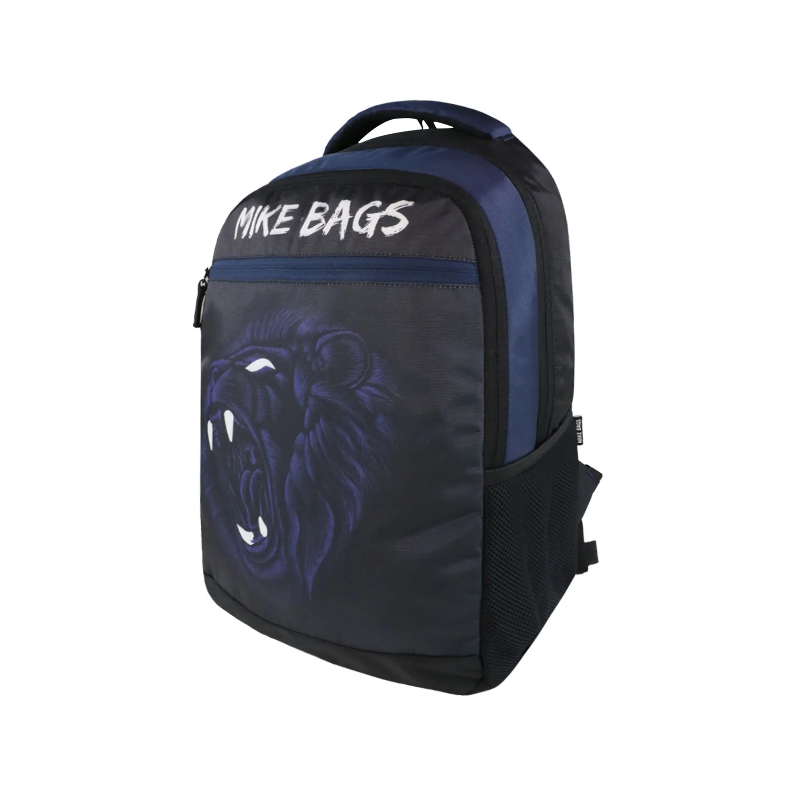 Mike School bag Unisex Backpack Polyester with Two Compartments combo offer Water ressitant Backpack (Black & Dark Blue, 27L)