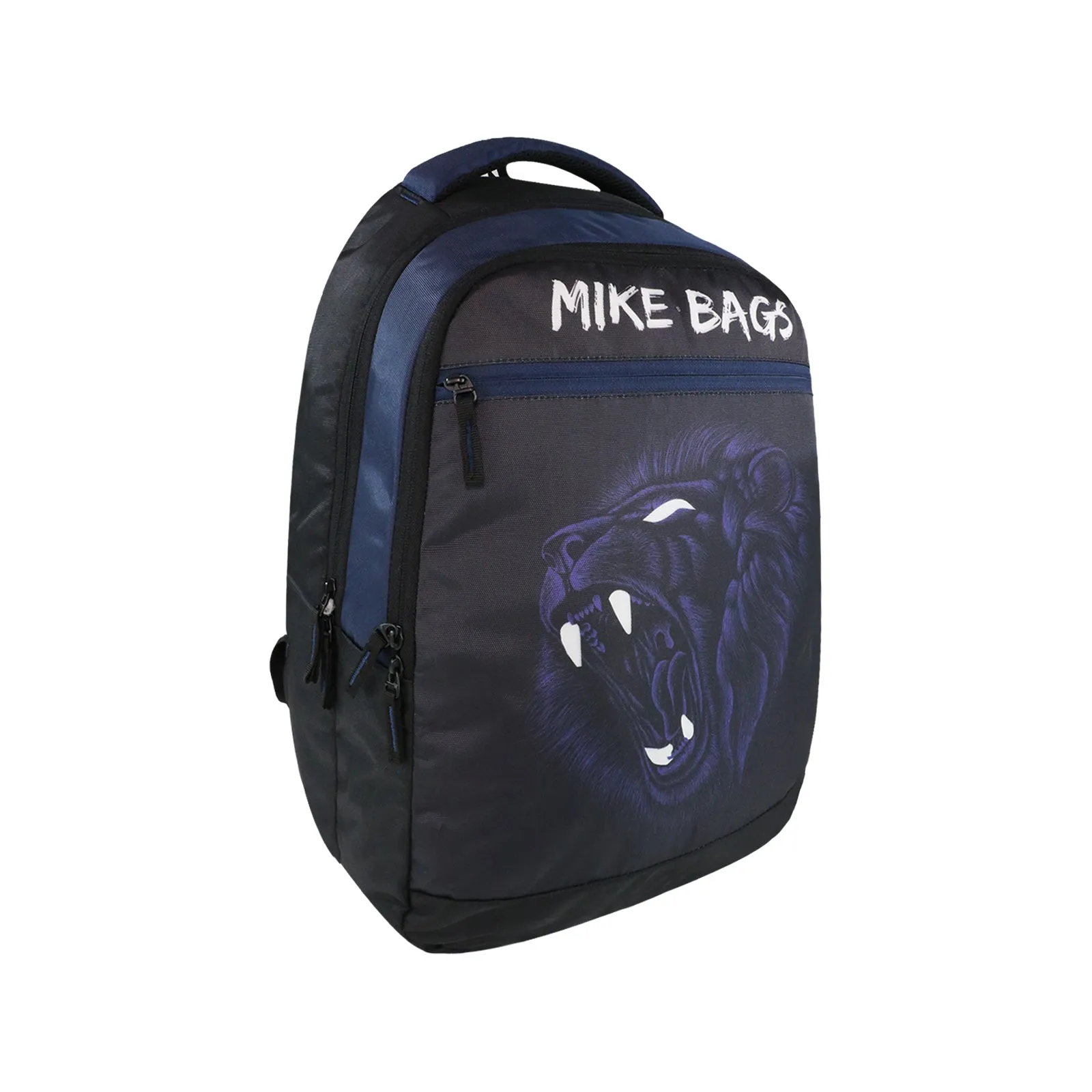 Mike School bag Unisex Backpack Polyester with Two Compartments combo offer Water ressitant Backpack (Black & Dark Blue, 27L)