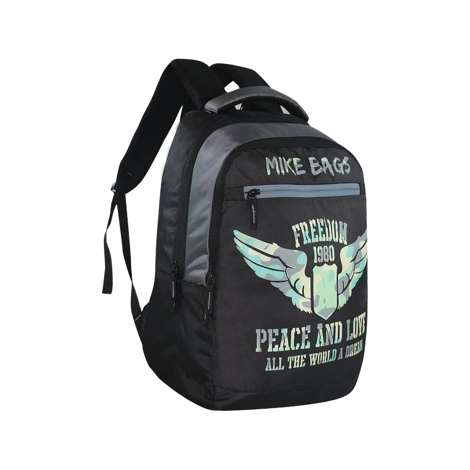 Mike School bag Unisex Slate/Swiddle Backpack Two Compartments combo offer Water resistant Backpack (Black, 21L)