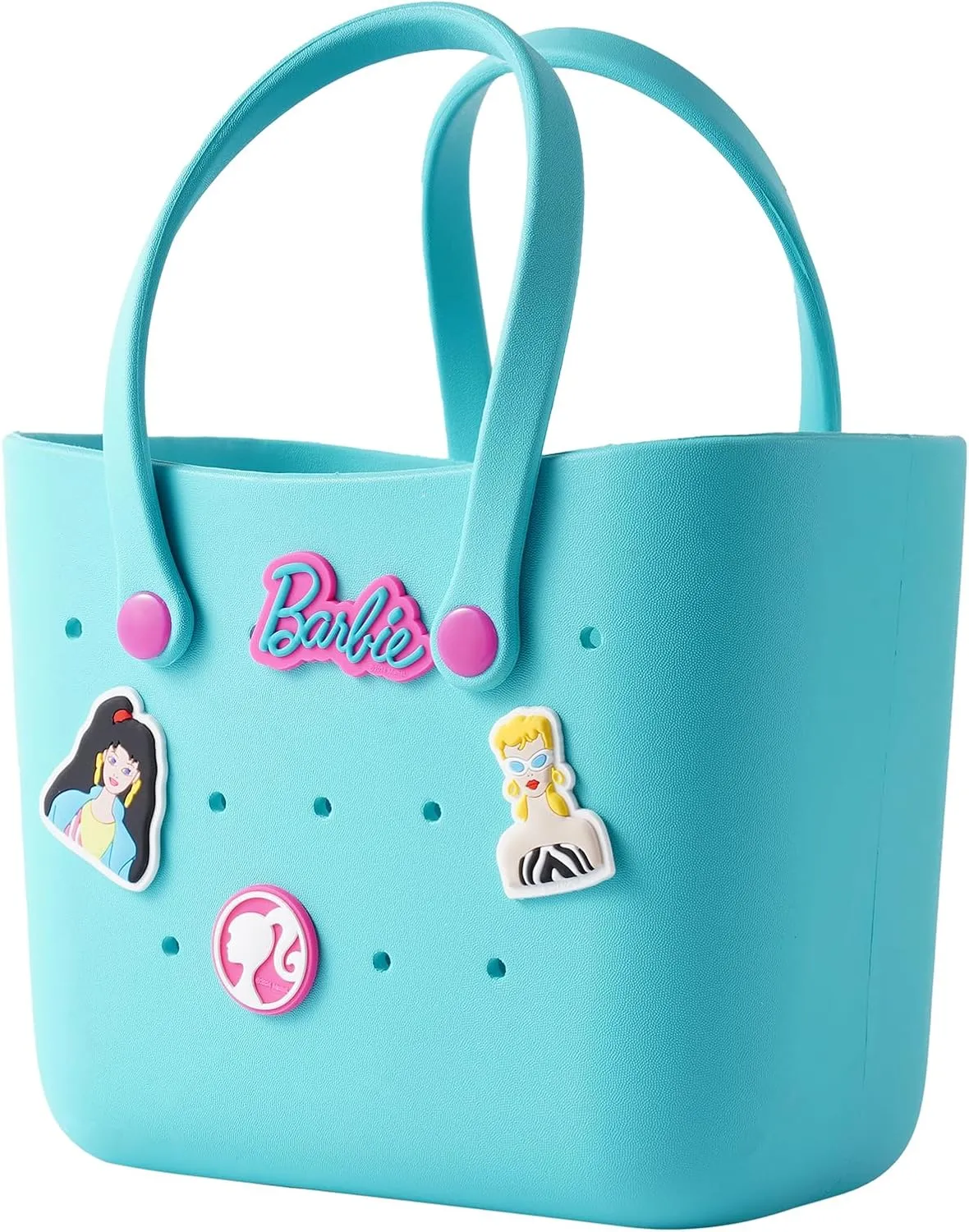 MINISO Barbie Lunch Bag for Women, Reusable Beach Tote Bag, Practical And Portable EVA Handbag for Work Travel & Play