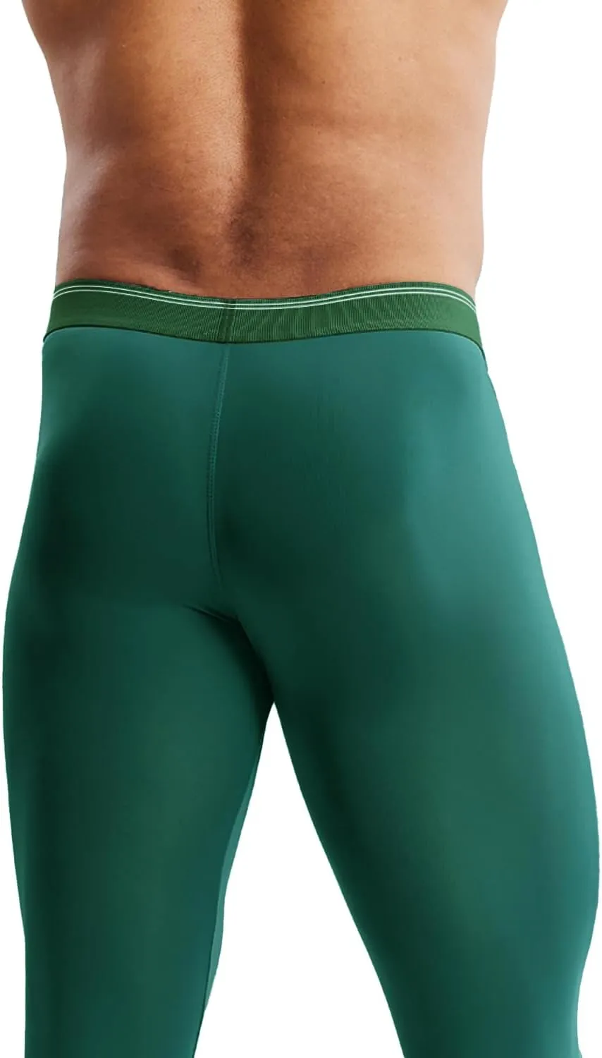 MIZOK Men’s See Through Mesh Compression Pants Ice Silk Yoga Slim Leggings Tights