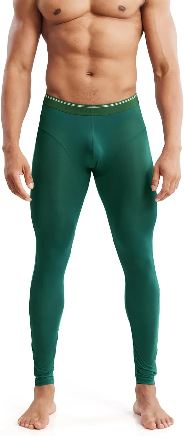 MIZOK Men’s See Through Mesh Compression Pants Ice Silk Yoga Slim Leggings Tights