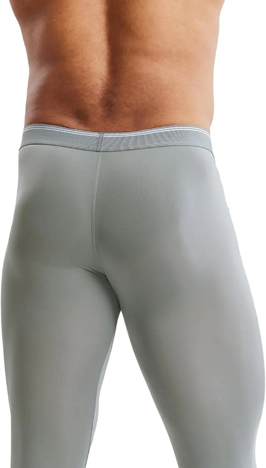 MIZOK Men’s See Through Mesh Compression Pants Ice Silk Yoga Slim Leggings Tights