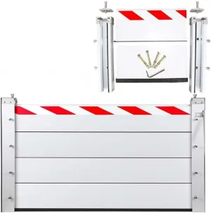 Mobile Aluminum Alloy Flood Defence Barrier for Garage Basement Front Door Driveway Reflective Warning Strip(130 * 80cm)