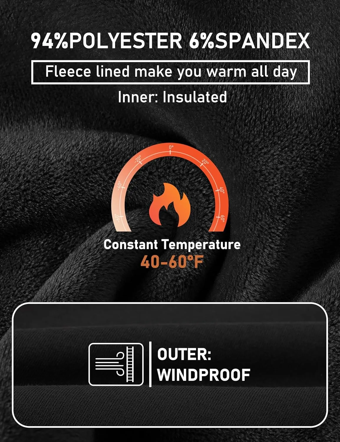 MoFiz Women's Fleece Lined Hiking Pants Water Resistant High Waisted Thermal Joggers Winter Running Sweatpants Zip Pockets