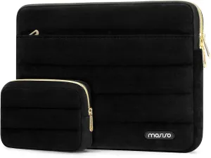 MOSISO 15-16 inch Laptop Case, 15.6 inch Laptop Sleeve Compatible with MacBook Pro 16, HP, Acer, Dell, Lenovo, ASUS Notebook Computer, Ultra Soft Cozy Lightweight Horizontal Bag with Small Case, Black