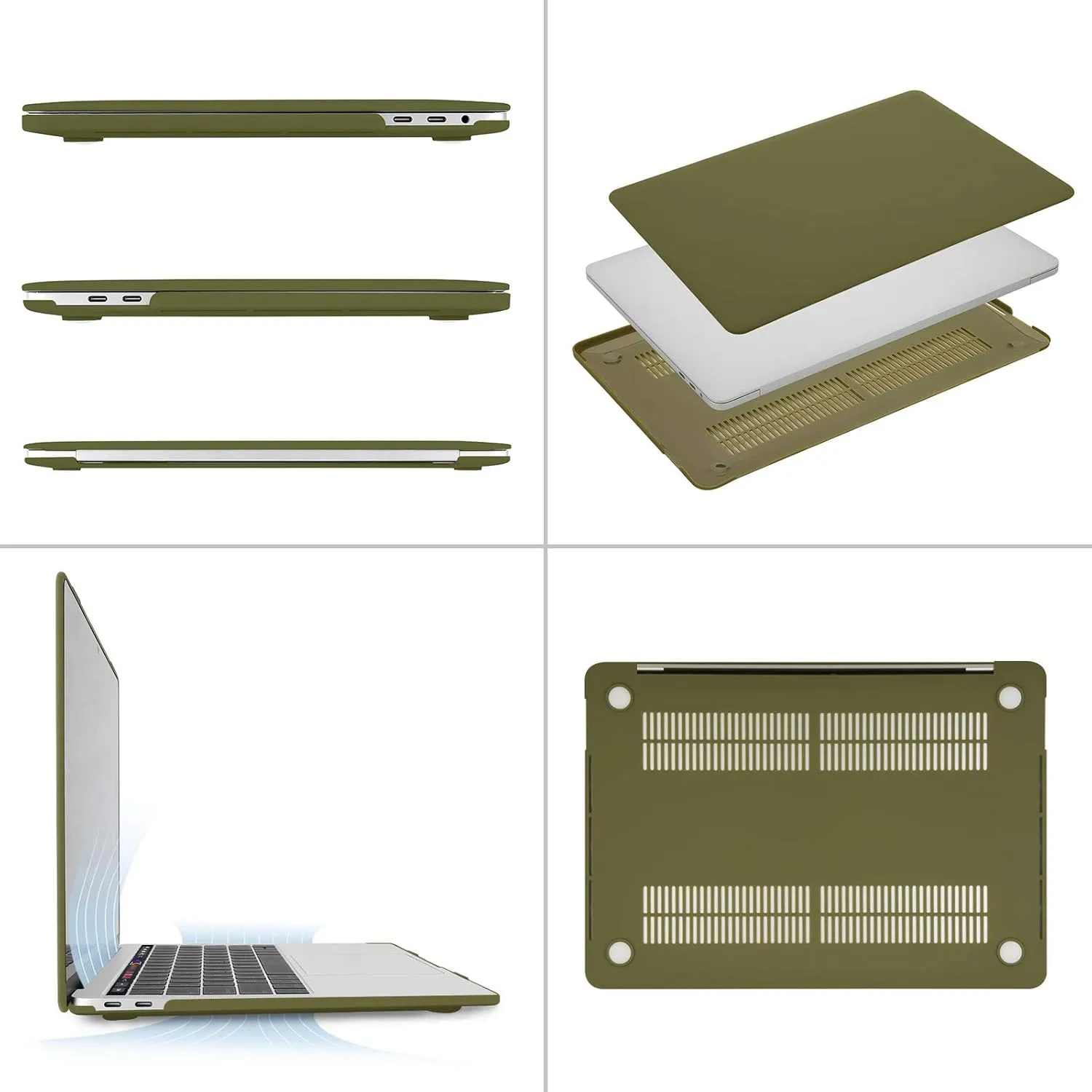 MOSISO Compatible with MacBook Pro 13 inch Case M2 2025, 2024, 2023, 2022-2016 A2338 M1 A2251 A2289 A2159 A1989 A1708 A1706, Plastic Hard Shell&Keyboard Cover&Screen Film&Storage Bag, Capulet Olive