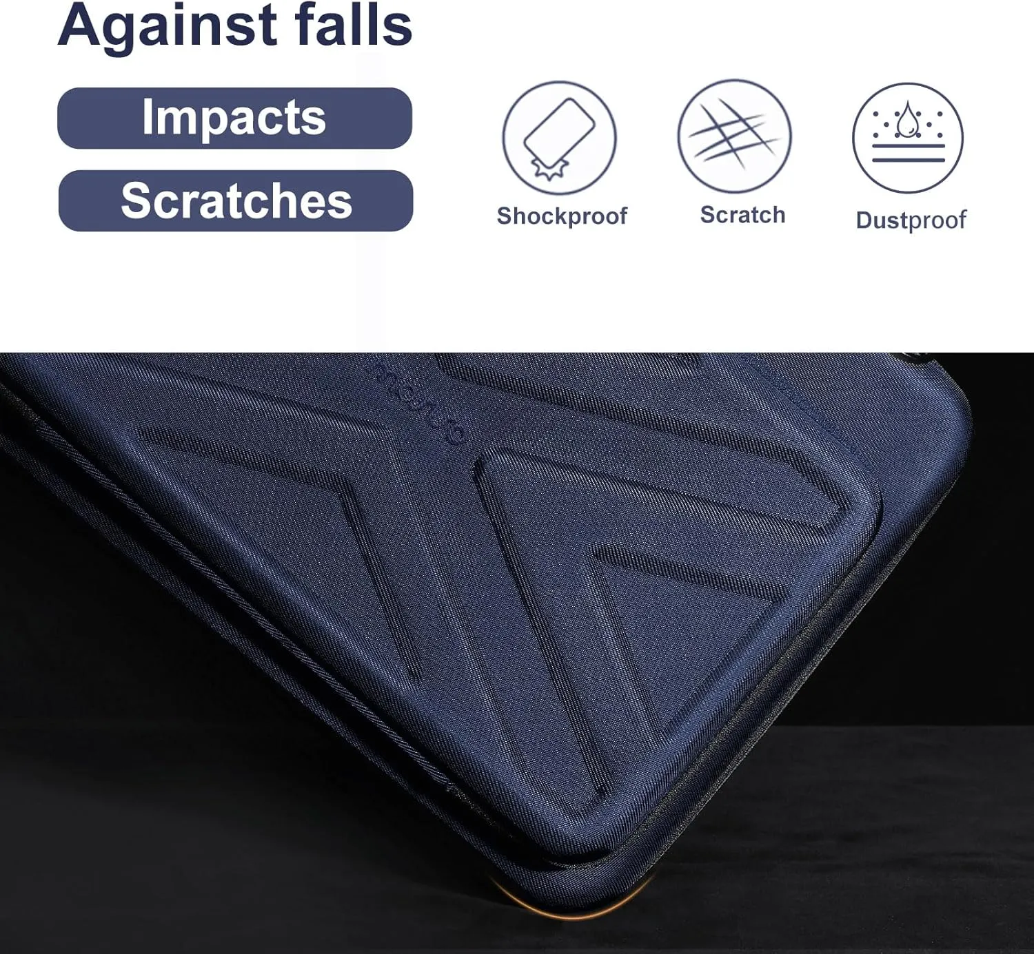 MOSISO Hard Shell Laptop Case for Men Women,13 inch Computer Bag Compatible with MacBook, HP, Dell, Lenovo, Asus, Notebook,13.3 inch Laptop Bag with Front Pocket & Shoulder Strap, Navy Blue