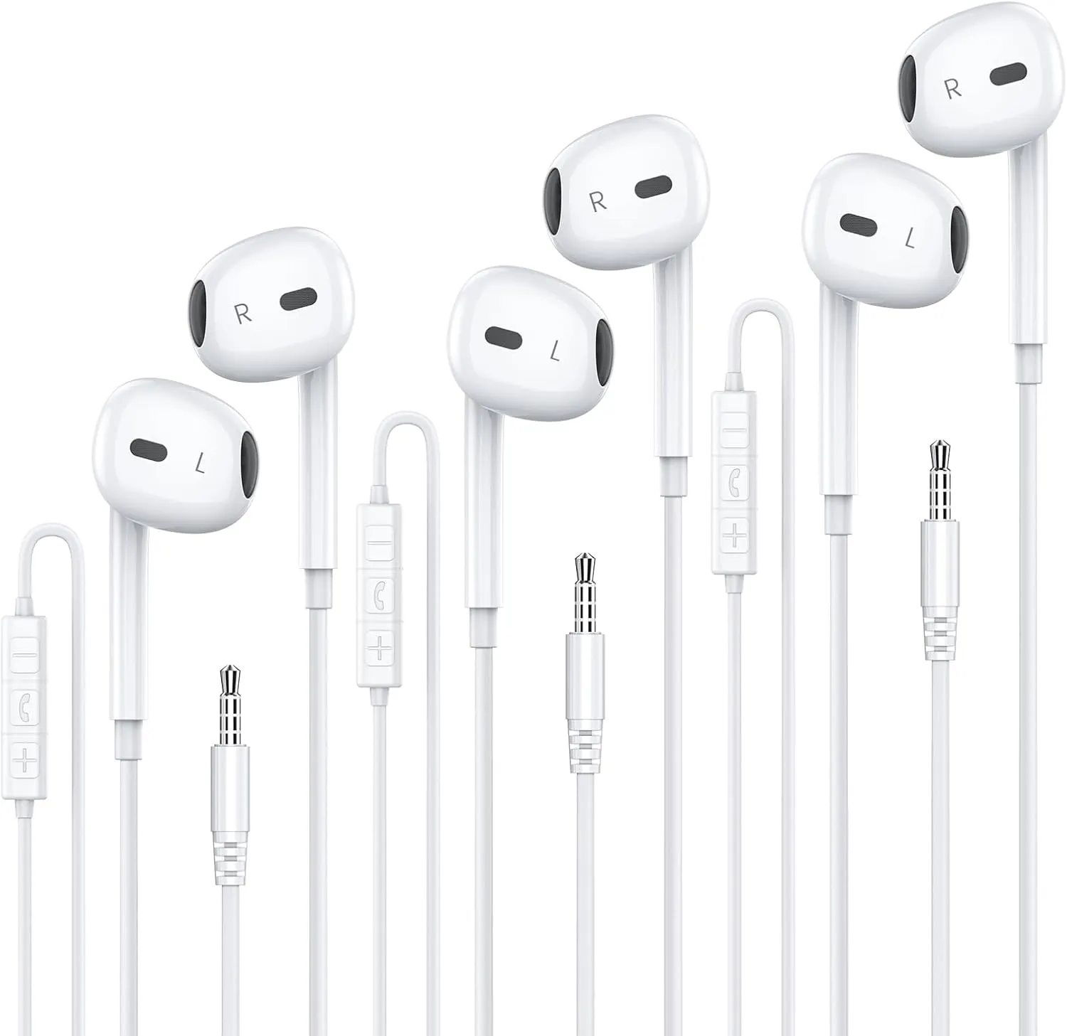 MOSWAG Wired Earbuds with Microphone, 3.5mm Jack in Ear Headphones with Microphone Suitable for Smartphones, Computers, Laptops, IPads, MP3 Players, Etc