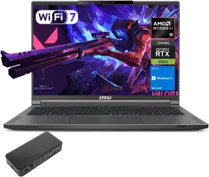 MSI Creator 16 Gaming Laptop, WQXGA 240Hz, AMD Ryzen AI 9 365, NVIDIA GeForce RTX 4060, 32GB RAM, 1TB SSD, Per Key RGB KB, Wi-Fi 7, W11 H, Bundle with Targus 100W Docking Station