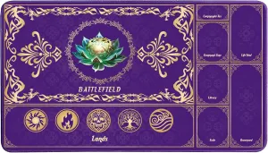 MTG Playmat with Magic Zones, 24x14in Playmat for Magic The Gathering, Commander Card Game Battles, Durable & Stain-Resistant Duel Mat for Beginners & Pros Non-Slip, Soft Surface, Purple