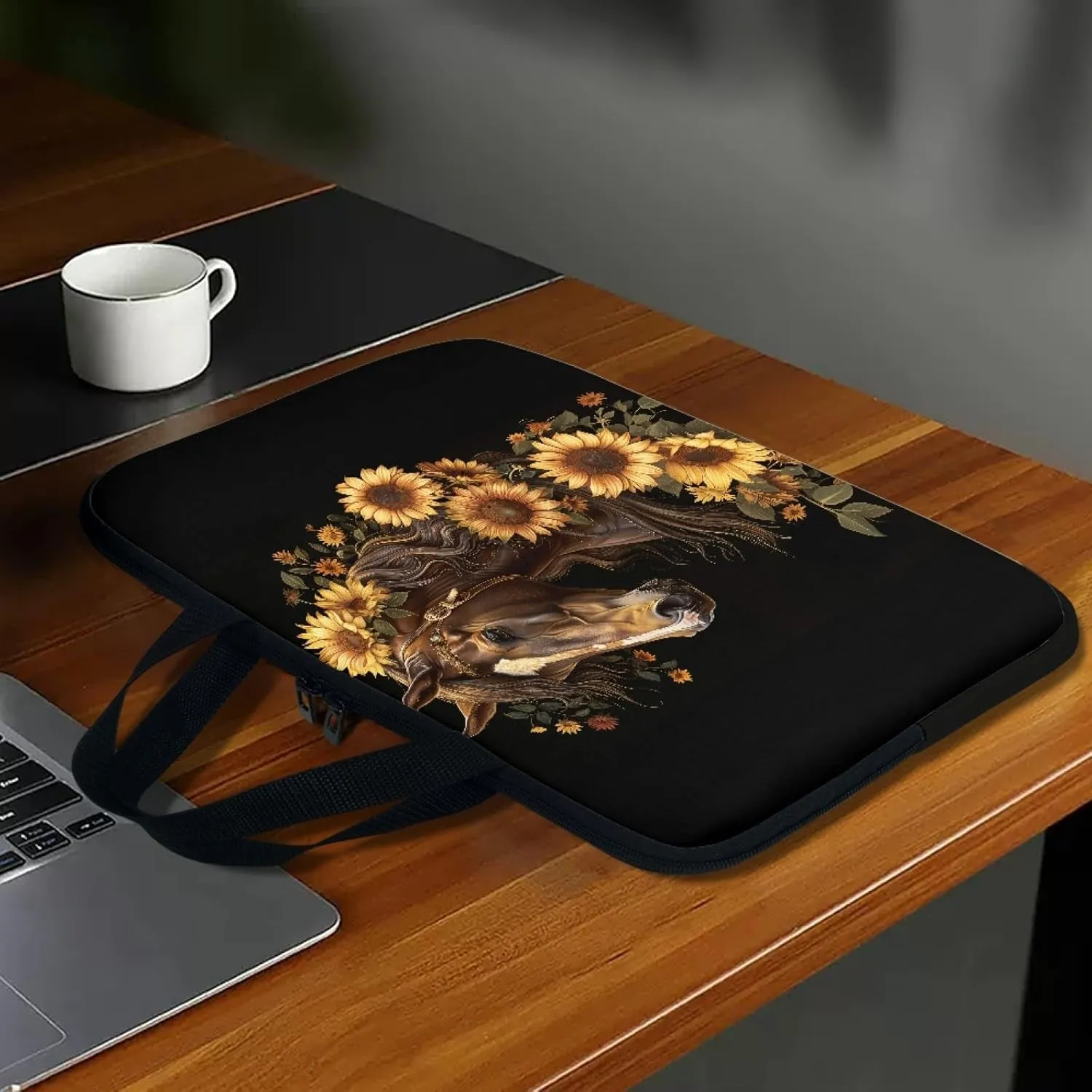 Mumeson Horse 3D Print Laptop Cover Bag Durable Laptop Computer Carrying Bag Handbag Tablet Briefcase Handbag Slim Laptop Case Tote Bag