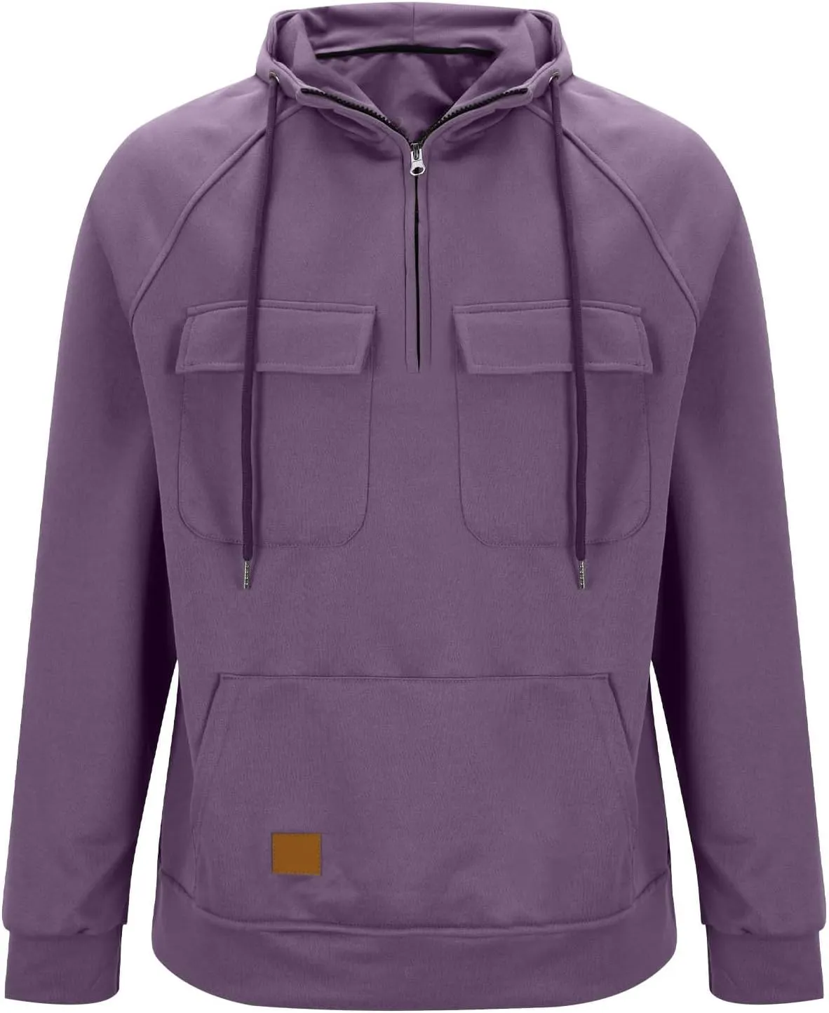 Muscularfit Causal Hoodies for Men 2025 Fashion Long Sleeve Tactical Cargo Sweatshirts Quarter Zipper Shirts Multi Pockets