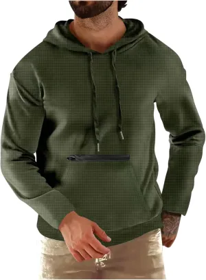 Muscularfit Hooded Sweatshirt Men Casual Loose Drawstring Gym Hooded Shirt Long Sleeve Solid Lightweight Pullover Shirts 2024