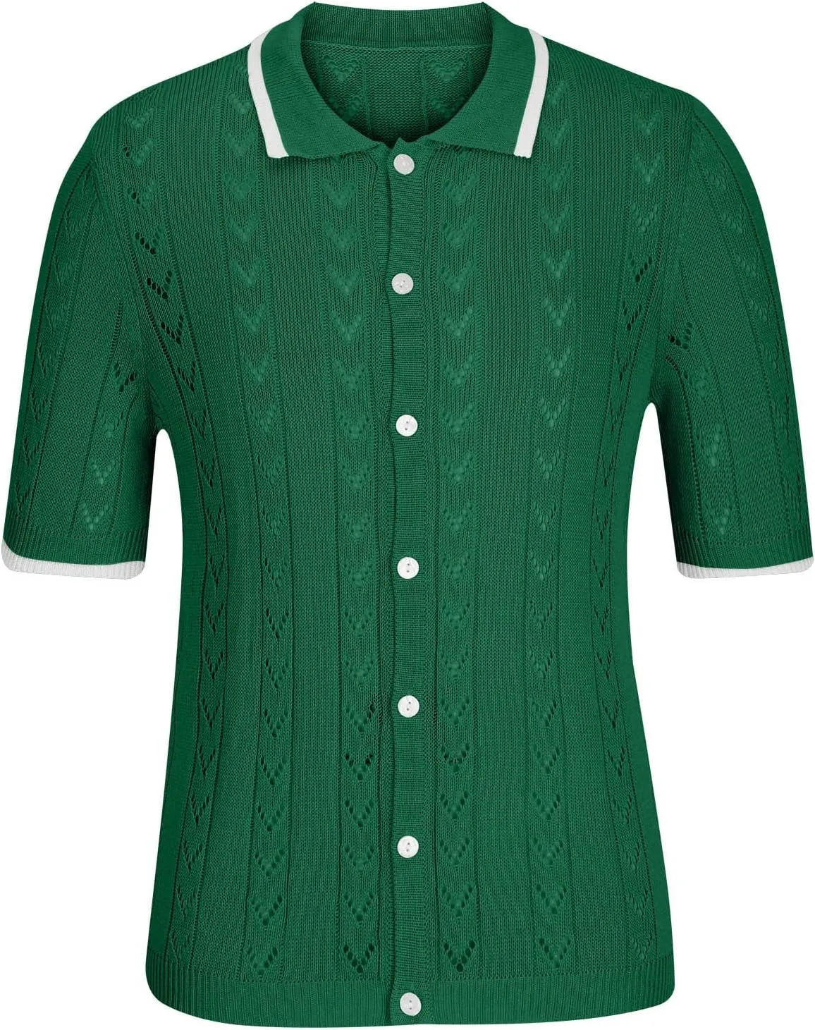 Muscularfit Mens Button Down Short Sleeve Shirt Hawaiian Summer Beach Solid Collar T-Shirts Fashion Vacation Tropical Shirts