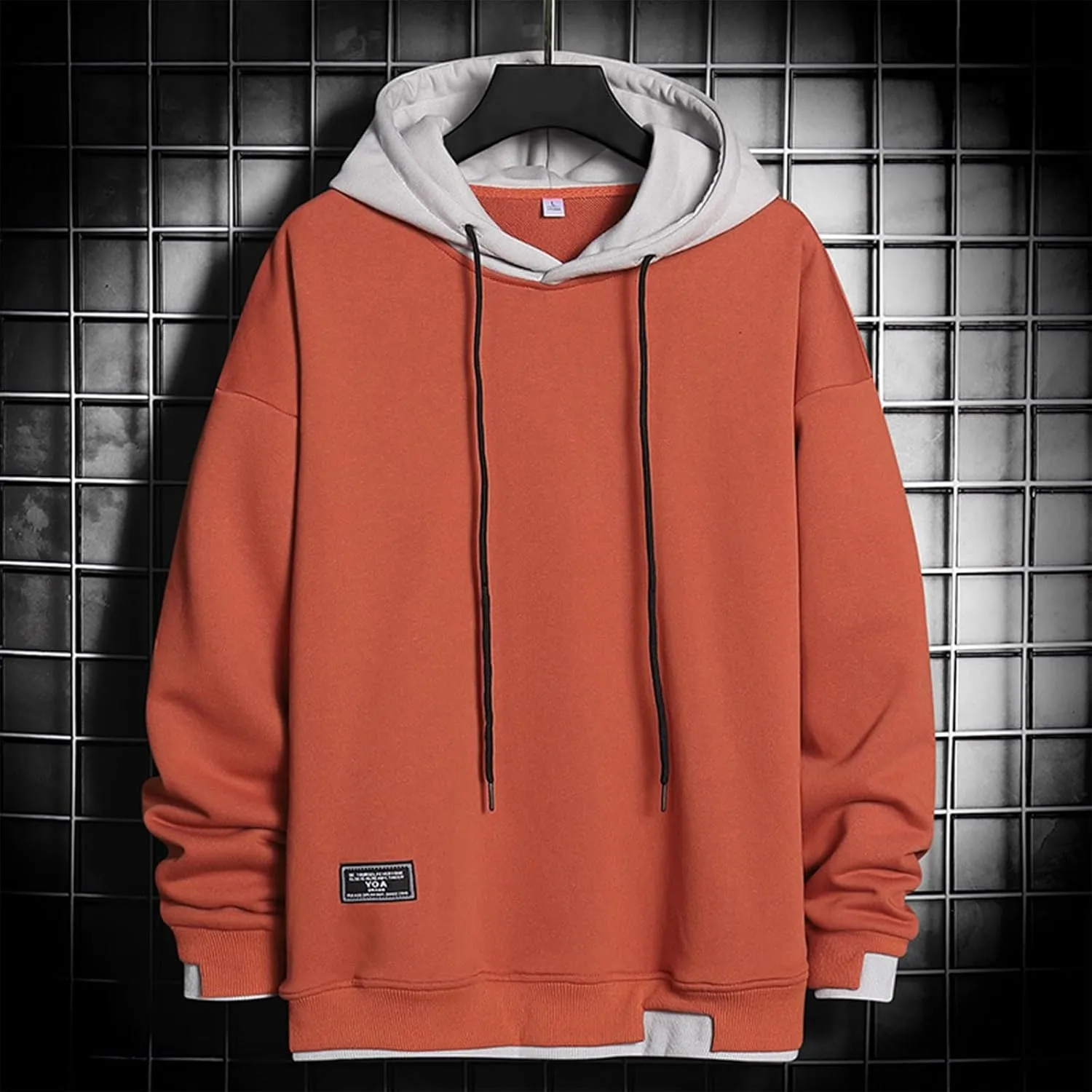 Muscularfit Men's Fashion Hoodies & Sweatshirts Casual Long Sleeve Knit Cotton Hooded Shirts Drawstring Gym Athletic Pullover