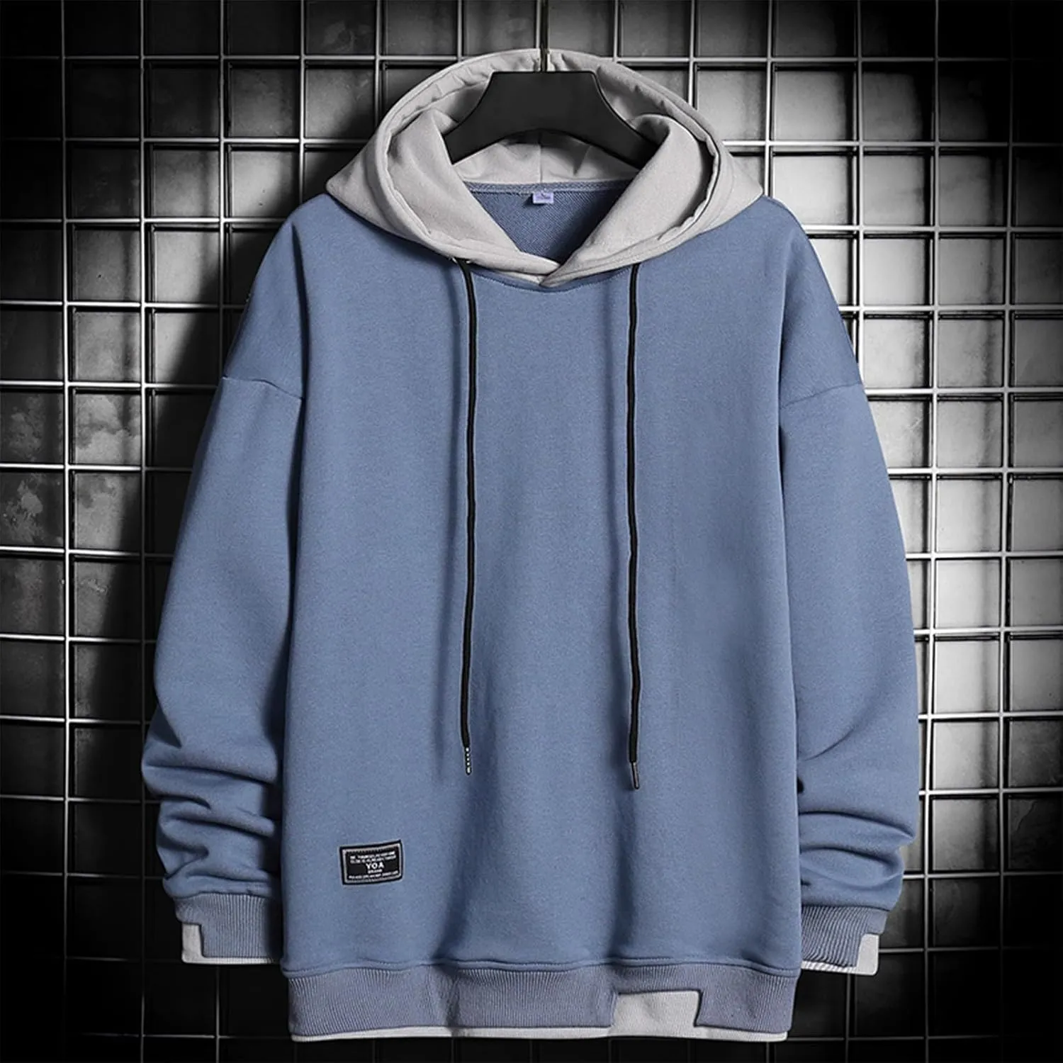 Muscularfit Men's Fashion Hoodies & Sweatshirts Casual Long Sleeve Knit Cotton Hooded Shirts Drawstring Gym Athletic Pullover