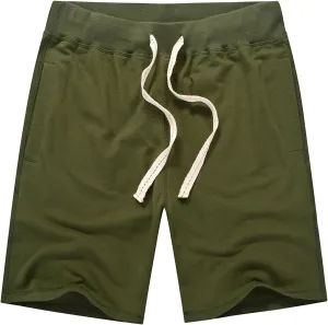 Muscularfit Mens Shorts Casual Stretch Cotton Drawstring Shorts Loose Fit Zipper Pockets Athletic Shorts Summer Beach Shorts