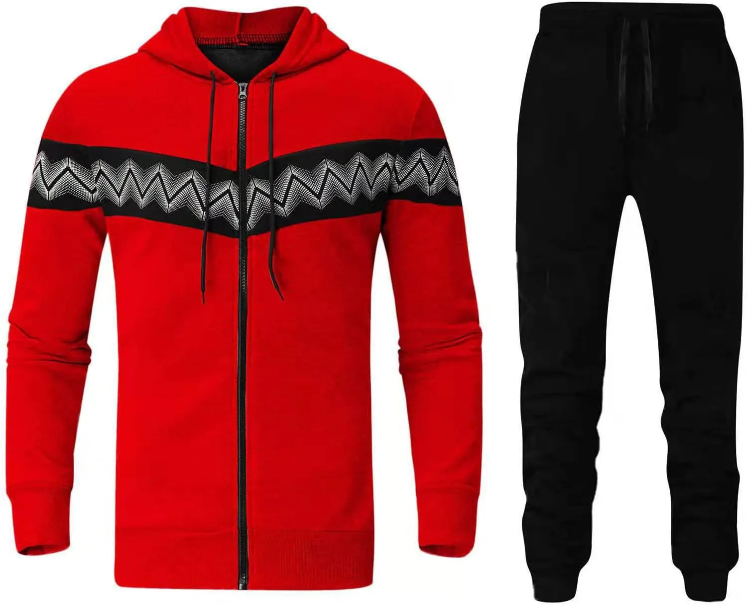 Muscularfit Men's Tracksuit 2 Piece Hooded Athletic Sweatsuits Drawstring Pullover Sweatshirt Athletic Jogging 2 Piece Outfit