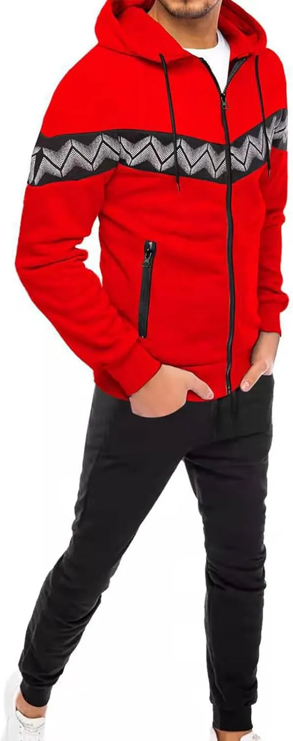 Muscularfit Men's Tracksuit 2 Piece Hooded Athletic Sweatsuits Drawstring Pullover Sweatshirt Athletic Jogging 2 Piece Outfit