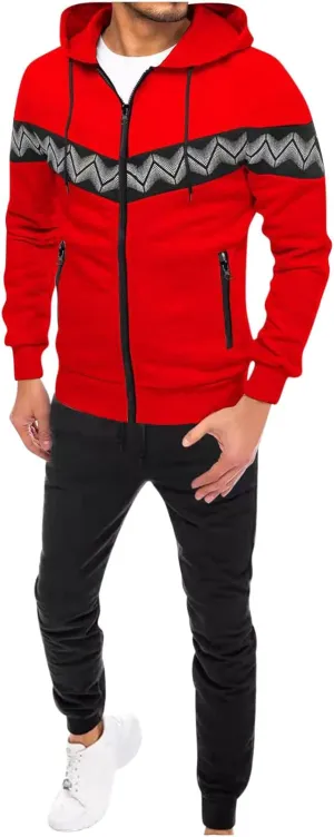 Muscularfit Men's Tracksuit 2 Piece Hooded Athletic Sweatsuits Drawstring Pullover Sweatshirt Athletic Jogging 2 Piece Outfit