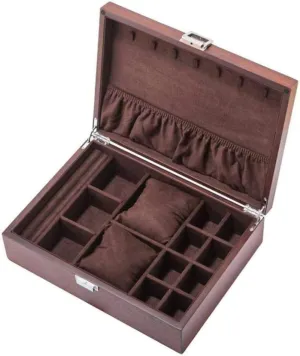 MUSUMI Watch Storage Box Lock Type Ash Wood Jewelry Box Wooden Jewelry Bracelet Fashion (B)