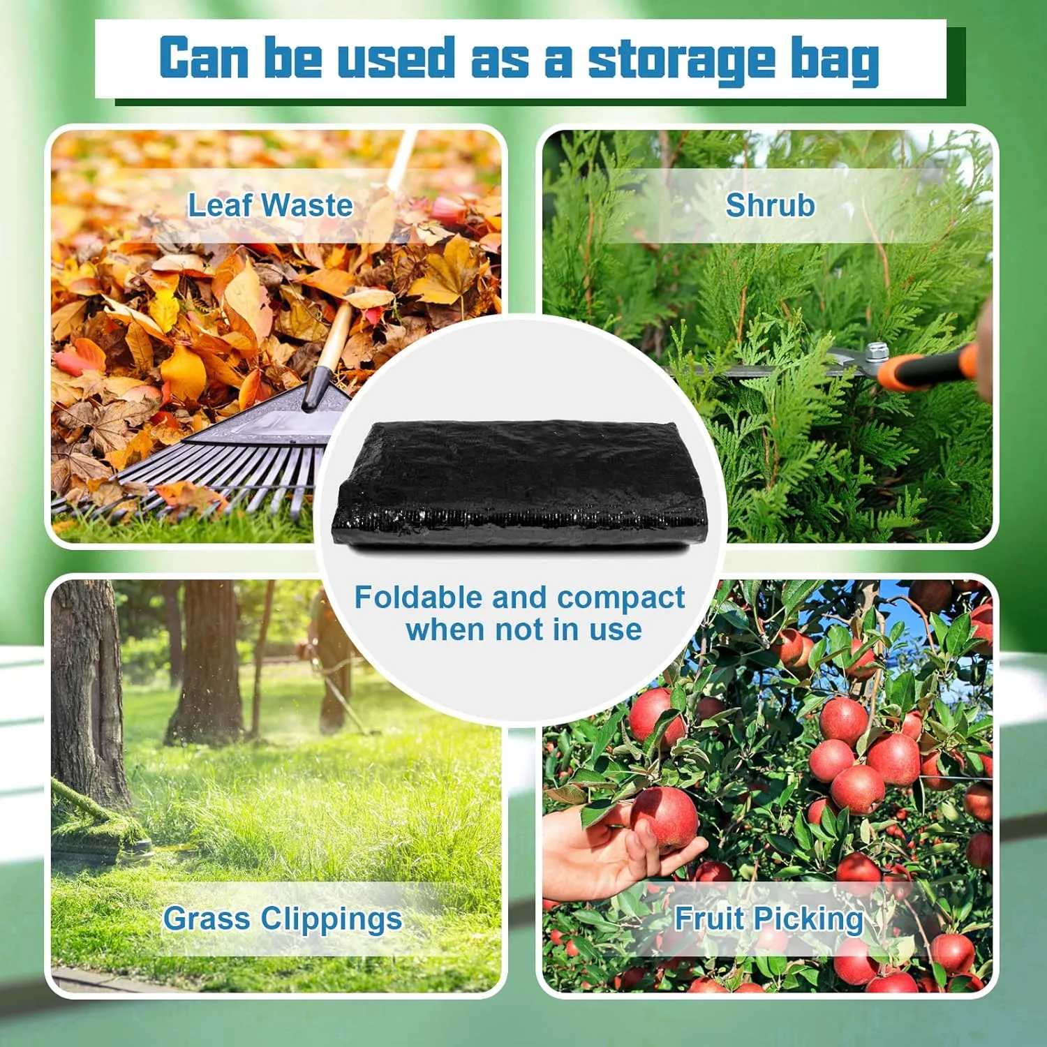 MyLifeUNIT Compost Bins Outdoor, Composting Bin for Outside Garden, Reusable Garden Yard Waste Bag, 34 Gallon (2 Pack, Black)