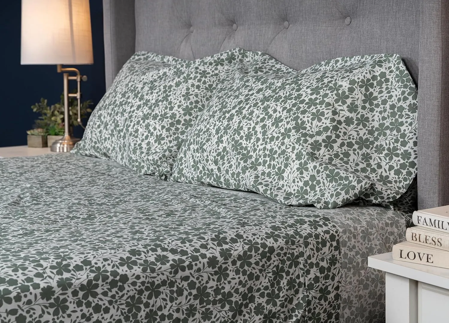 MyPillow Pillow Cases 200 Thread Count, King Size Set of 2 Percale 100% Cotton, Soft, Breathable [King, Olive Leaf]