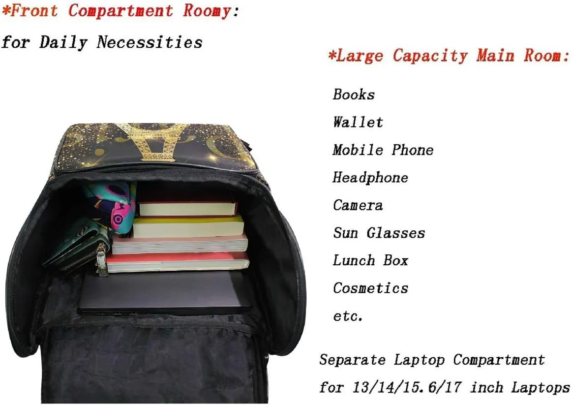 Naanle Daypack College School Backpack Large Travel Hiking Bags for Men Women,Waterproof Computer Bag Fits 15.6 Inch Laptop