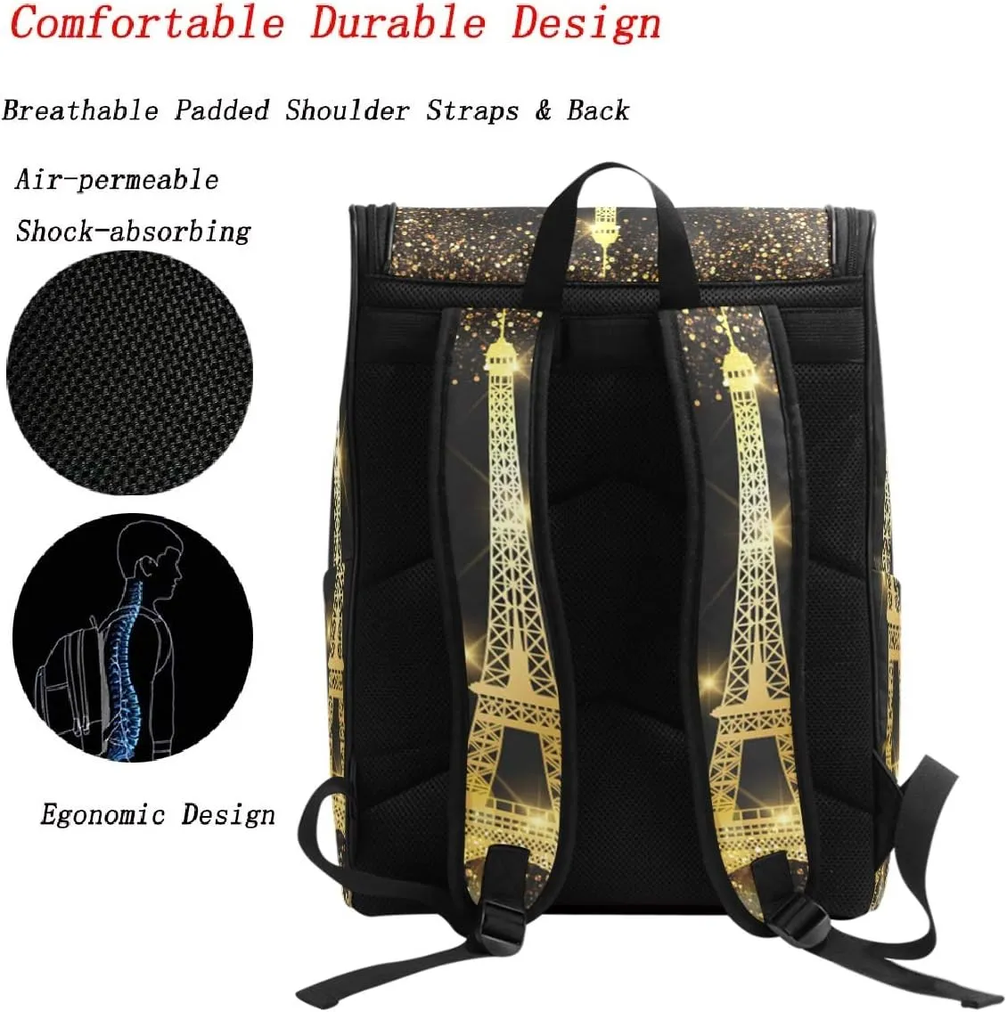 Naanle Daypack College School Backpack Large Travel Hiking Bags for Men Women,Waterproof Computer Bag Fits 15.6 Inch Laptop