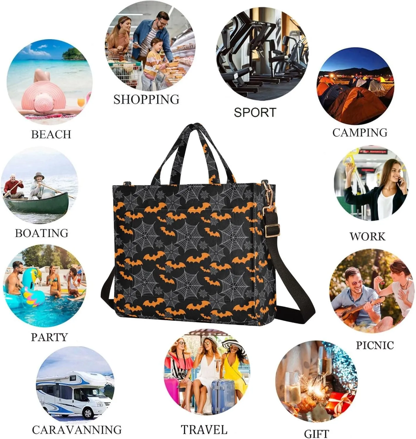 Naanle Stylish Lifelike Pattern Corduroy Satchel Tote Shoulder Bag for Men Women Weekender Travel Beach Shopping Gym