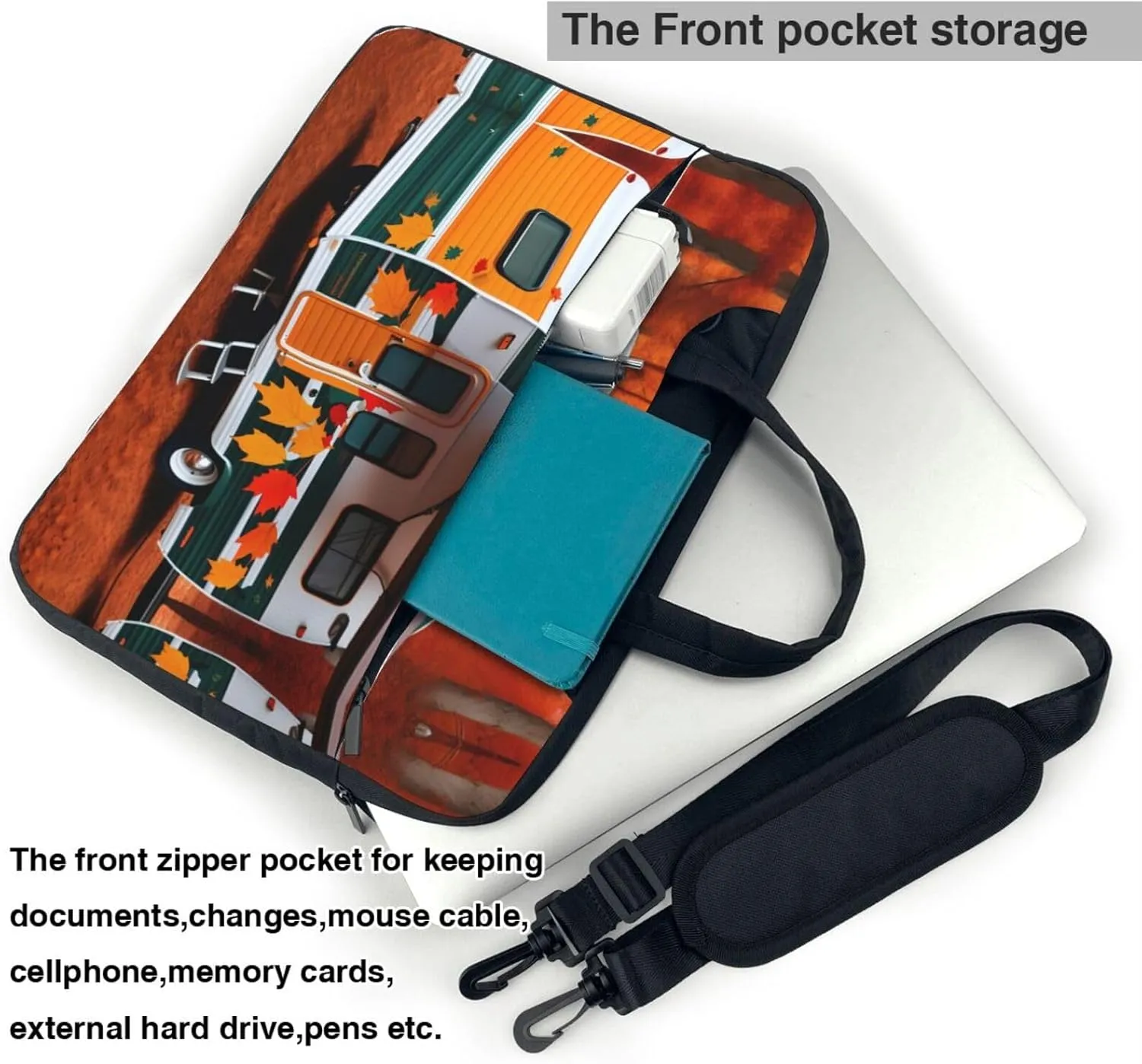 National Parks Sunshine Trees Print Notebook Computer Protective Carrying Cover With Pocket,13 Inch Laptop Shoulder Bag