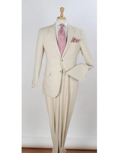 Natural Big and Tall Linen Suit