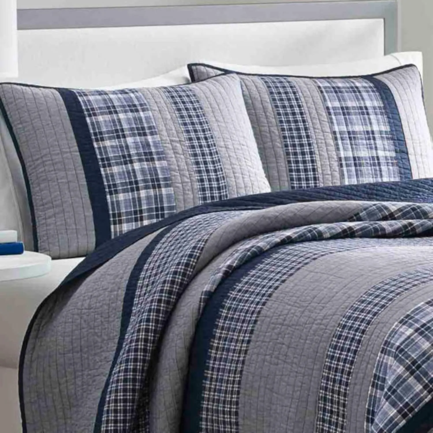 Nautica - Queen Quilt, Cotton Reversible Bedding, Bedding Set for All Seasons (Adelson Blue, Queen)