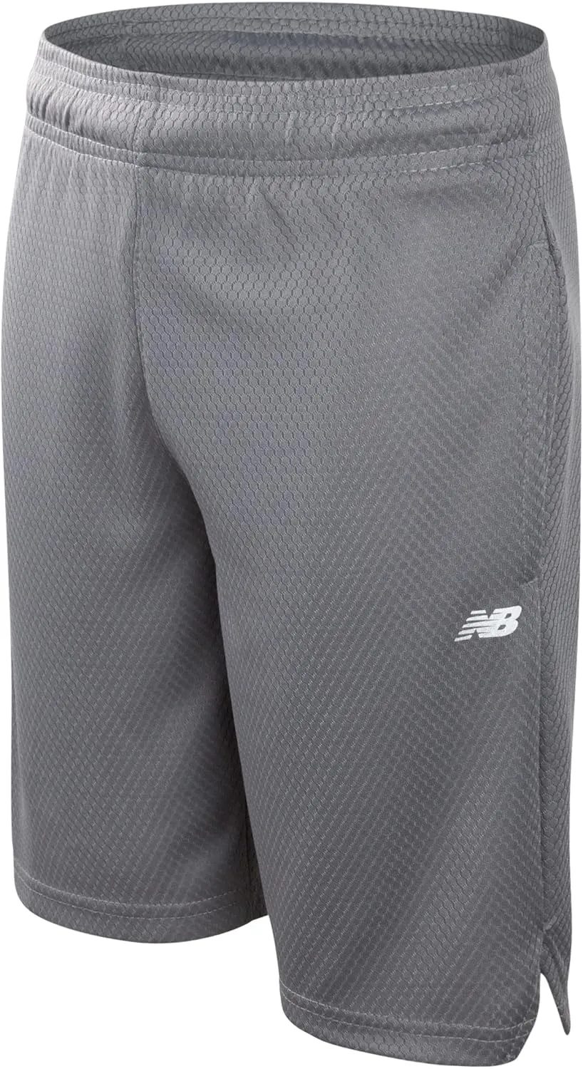 New Balance Boys' Active Shorts - Performance Gym Shorts with Pockets - Kids' Mesh Athletic Shorts for Boys' (Size: 4-20)