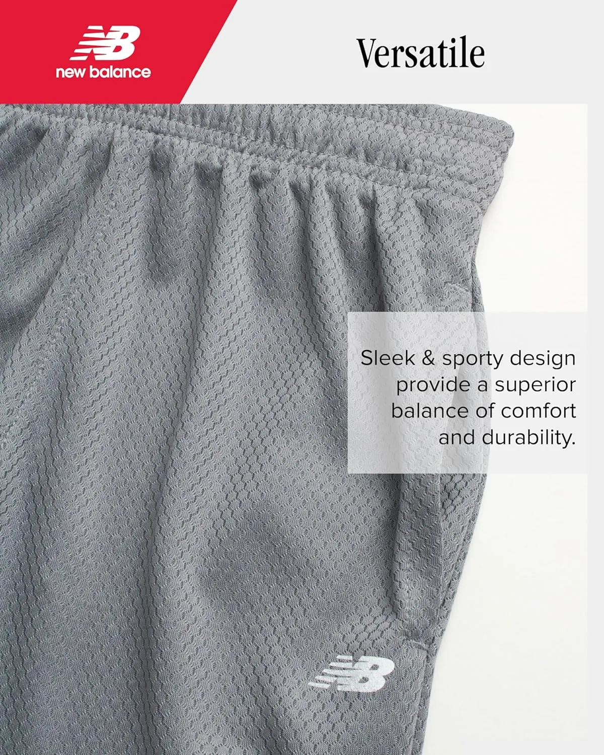 New Balance Boys' Active Shorts - Performance Gym Shorts with Pockets - Kids' Mesh Athletic Shorts for Boys' (Size: 4-20)