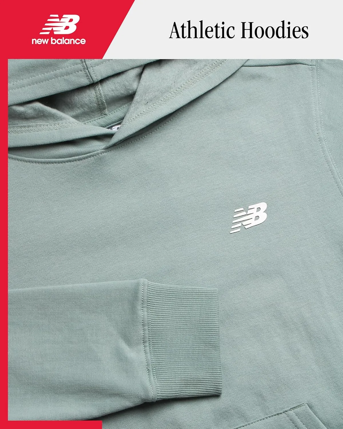 New Balance Boys' Athletic Hoodies - Performance Fleece Pullover Hoodie Sweatshirt with Stylish Back Graphic Print (8-20)