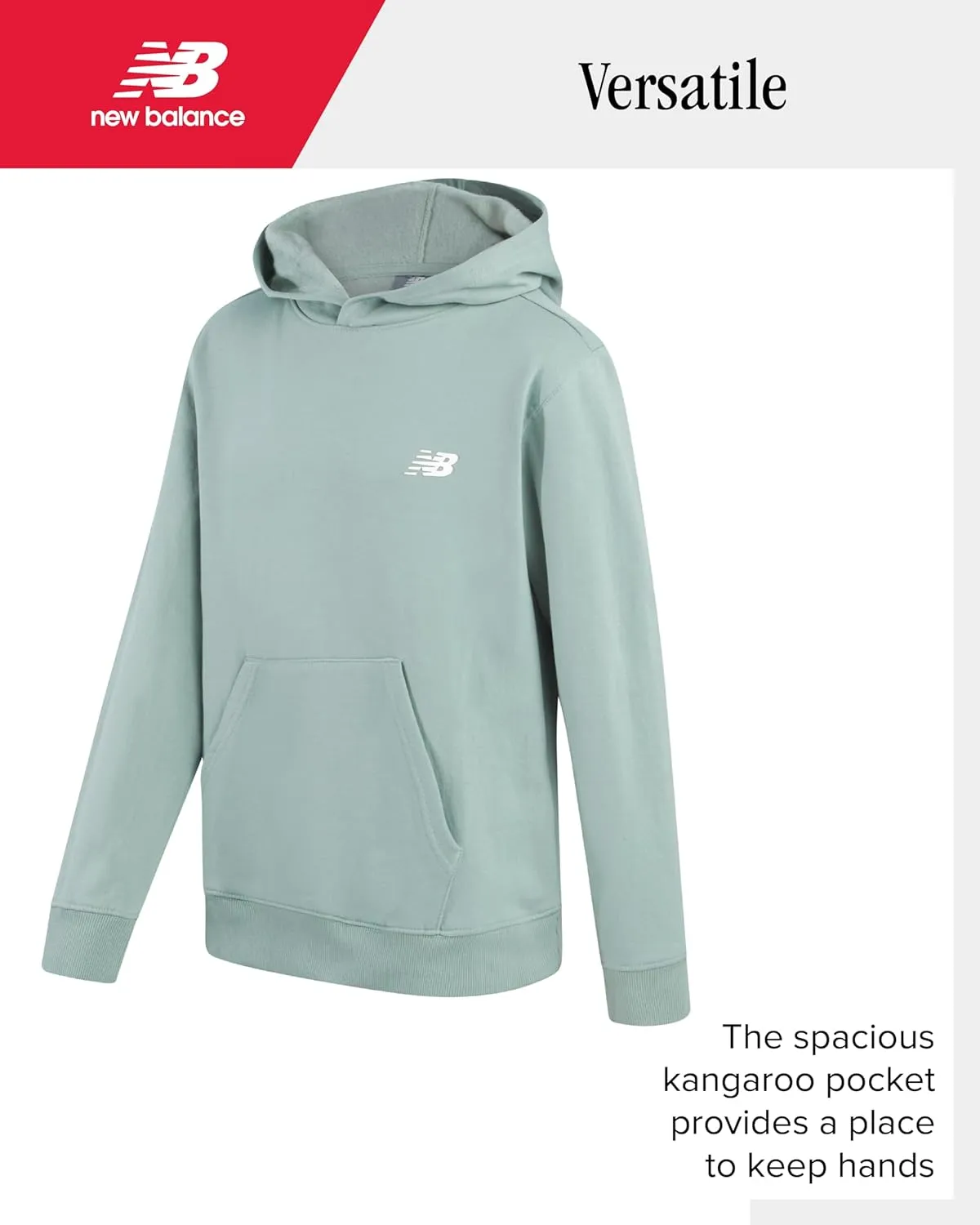 New Balance Boys' Athletic Hoodies - Performance Fleece Pullover Hoodie Sweatshirt with Stylish Back Graphic Print (8-20)