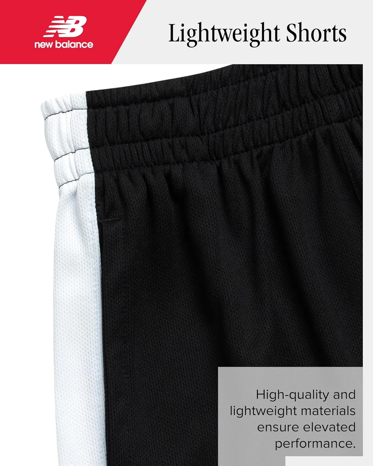 New Balance Boys Athletic Shorts - 2 Pack Moisture-Wicking Performance Mesh Shorts for Boys for Running and Sports (4-20)