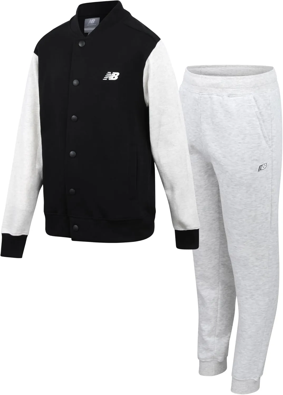 New Balance Boys Jogger Pants Set - 2 Piece Bomber Jacket and Fleece Cargo Joggers Set - Boys Activewear Fleece Jogset (8-20)