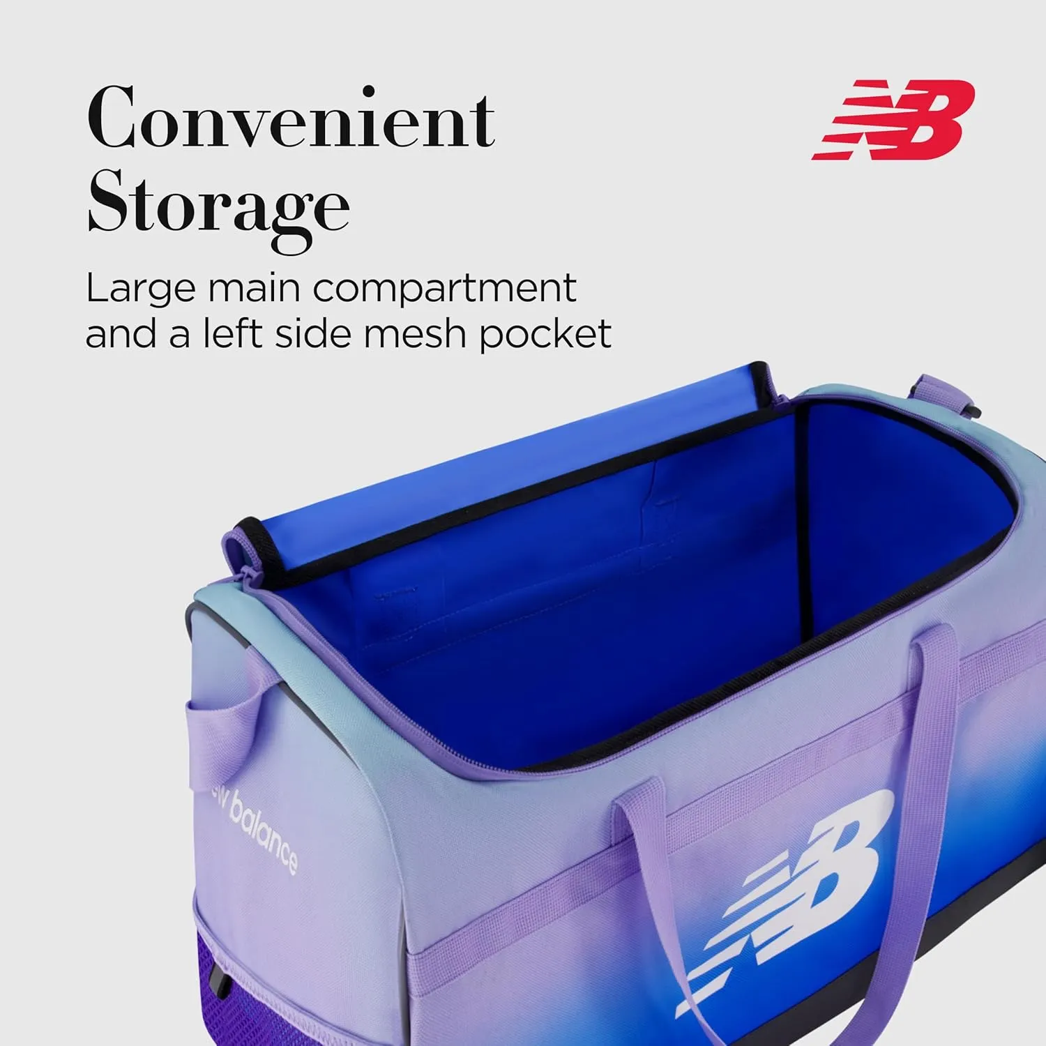 New Balance Duffel Bag, Medium Gym Travel Luggage with Carry Handles and Adjustable Shoulder Strap